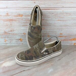 Vans Asher Slip On Men's Muted Green Camouflage Sneakers